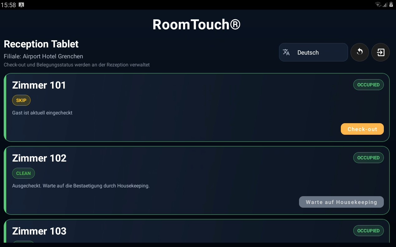 RoomTouch® Rezeptionstablet
