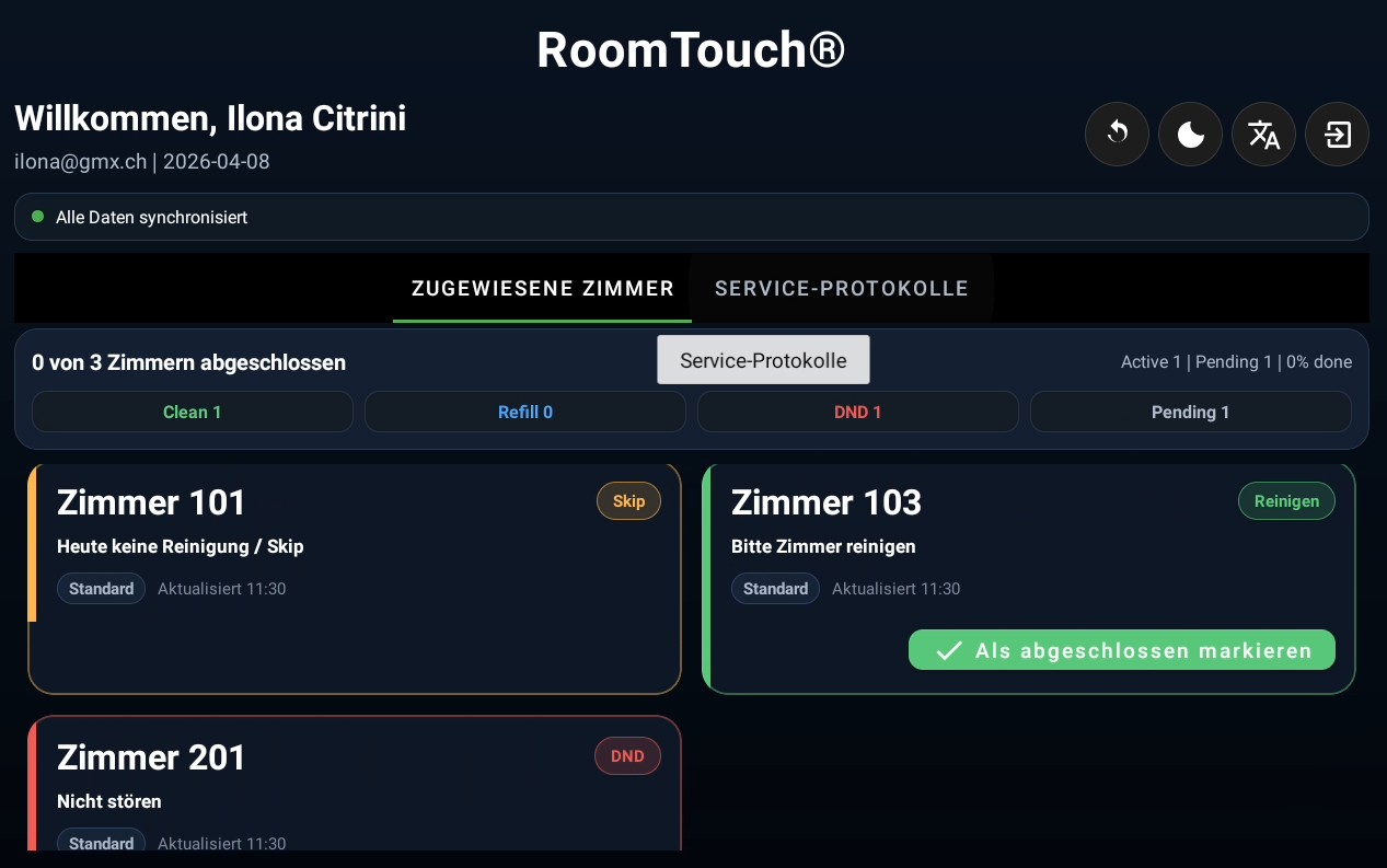 RoomTouch® Housekeeping-Tablet